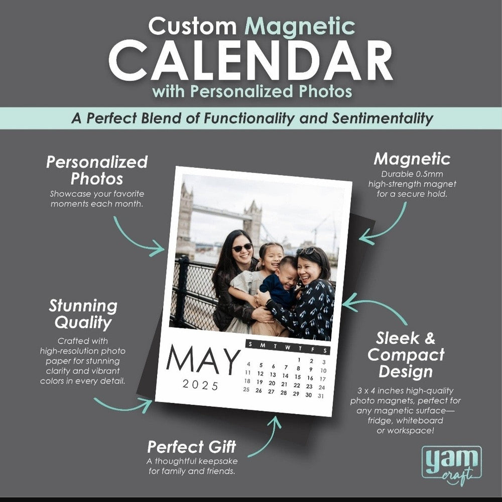 Personalized Photo Calendar Fridge Magnets – Custom Family Set - East Coast Gifts