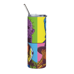 Pop Art Horror Icons Skinny Tumbler 20oz – Jason Freddy Michael Halloween Cup - East Coast Gifts