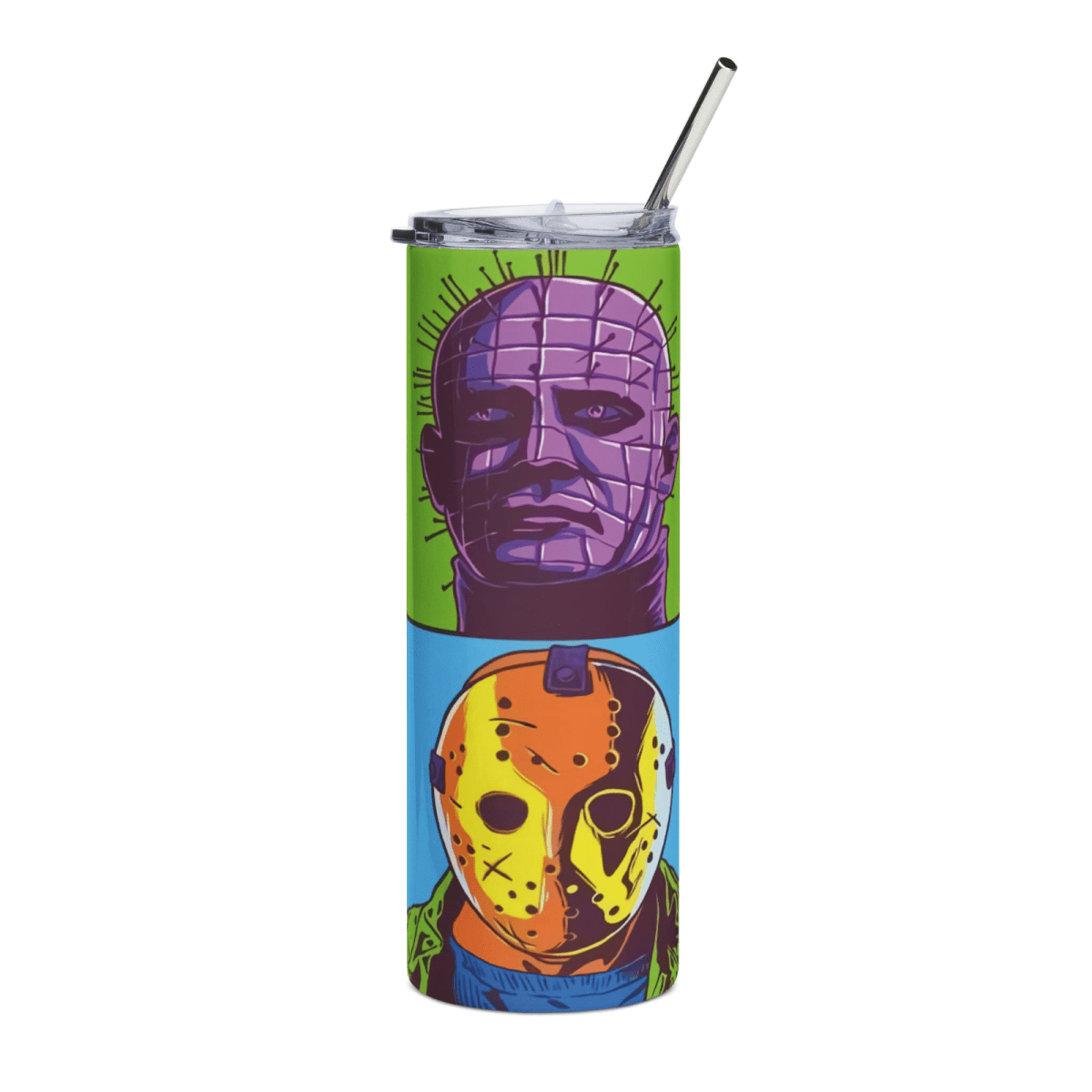 Pop Art Horror Icons Skinny Tumbler 20oz – Jason Freddy Michael Halloween Cup - East Coast Gifts