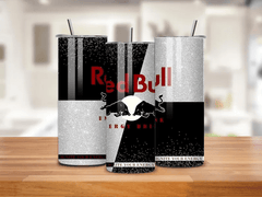 Red Bull Inspired 20oz Skinny Tumbler with Straw & Lid for Hot & Cold Drinks - East Coast Gifts