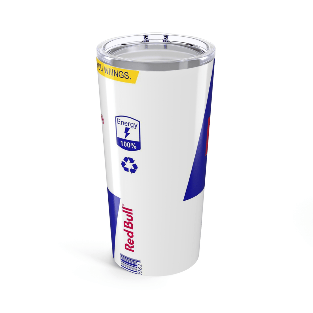 Red Bull Inspired 20oz Skinny Tumbler with Straw & Lid for Hot & Cold Drinks - East Coast Gifts