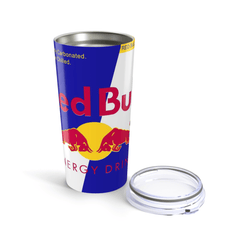 Red Bull Inspired 20oz Skinny Tumbler with Straw & Lid for Hot & Cold Drinks - East Coast Gifts