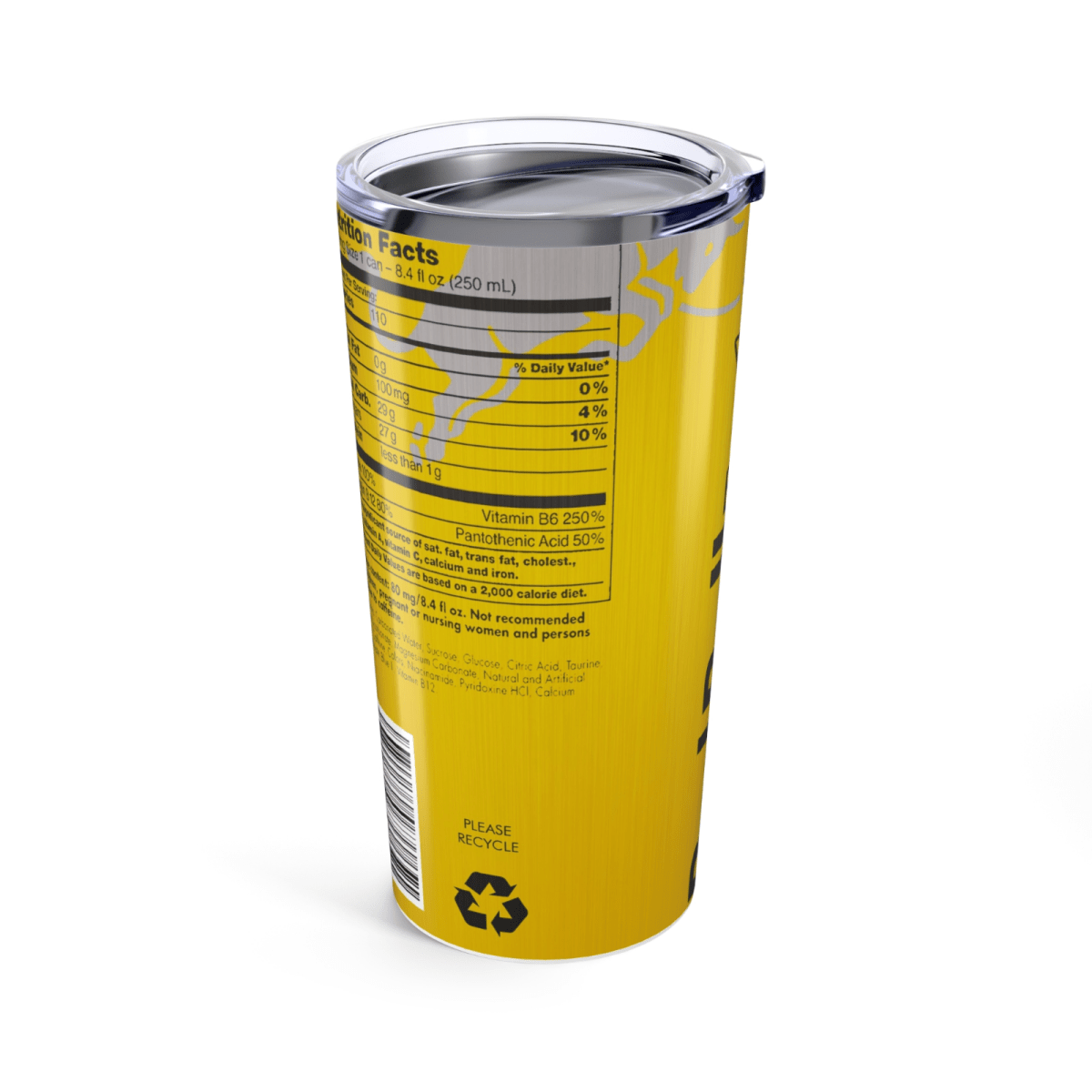 Red Bull Inspired Skinny Tumbler – 20oz Stainless Steel Cup – UK Edition - East Coast Gifts