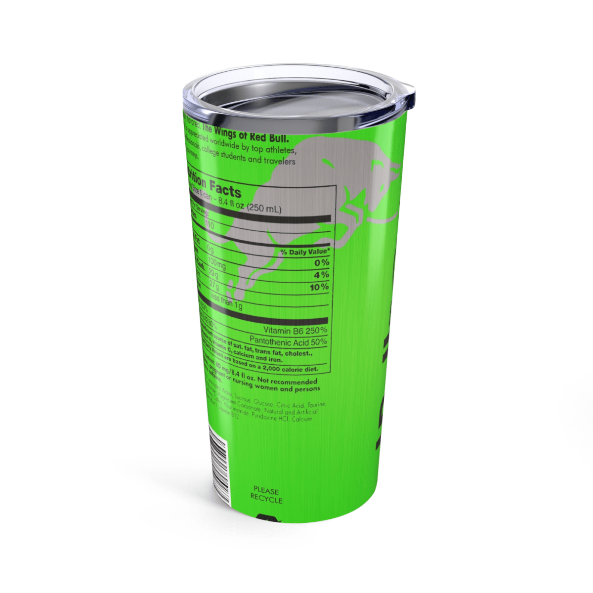 Red Bull Inspired Skinny Tumbler – 20oz Stainless Steel Cup – UK Edition - East Coast Gifts