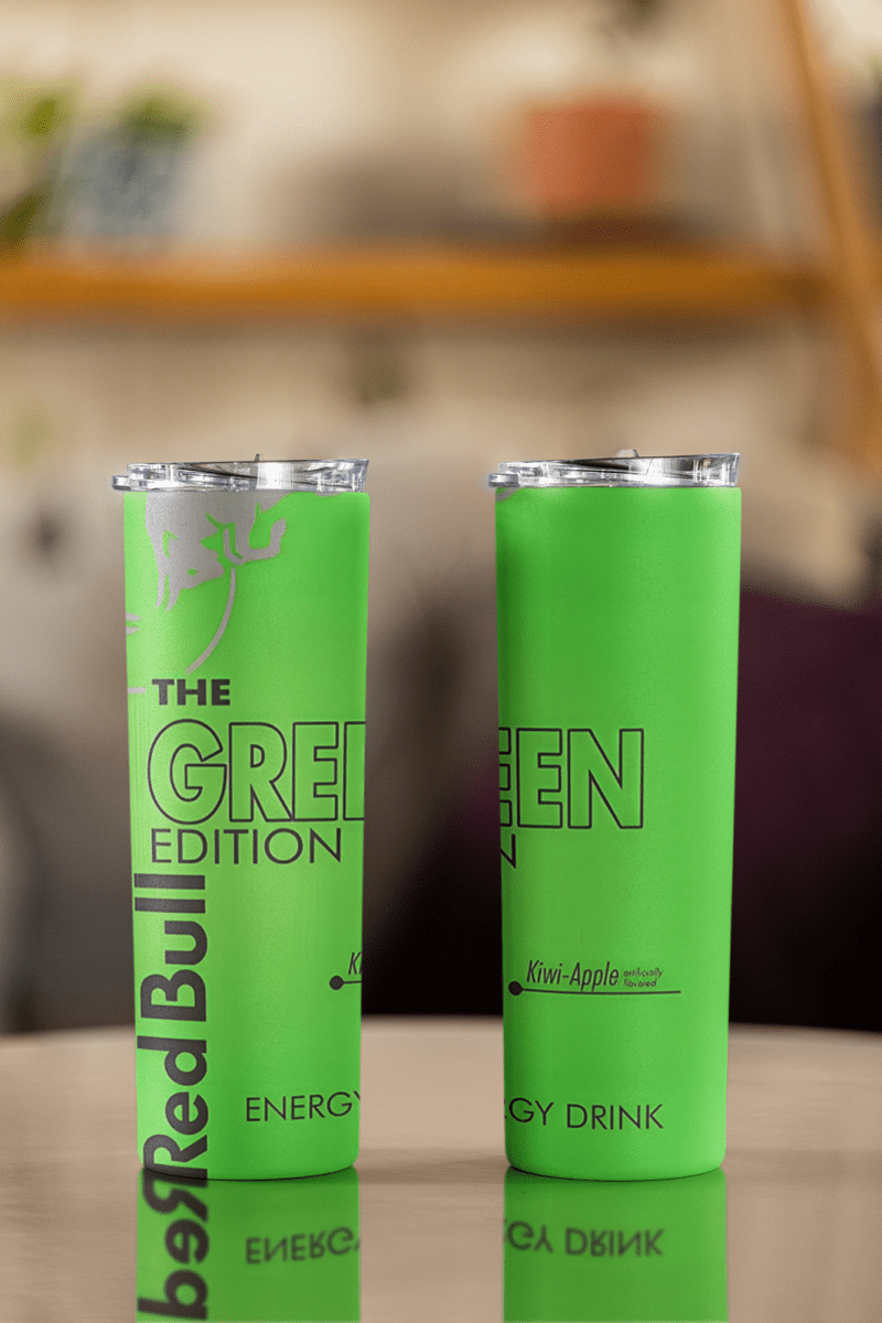 Red Bull Inspired Skinny Tumbler – 20oz Stainless Steel Cup – UK Edition - East Coast Gifts
