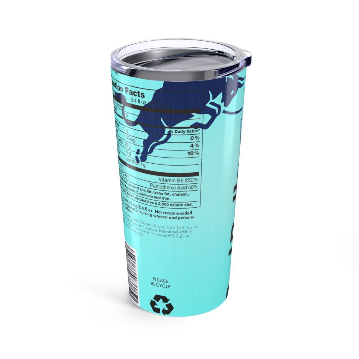 Red Bull Inspired Skinny Tumbler – 20oz Stainless Steel Cup – UK Edition - East Coast Gifts