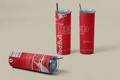 Red Bull Inspired Skinny Tumbler – 20oz Stainless Steel Cup – UK Edition - East Coast Gifts