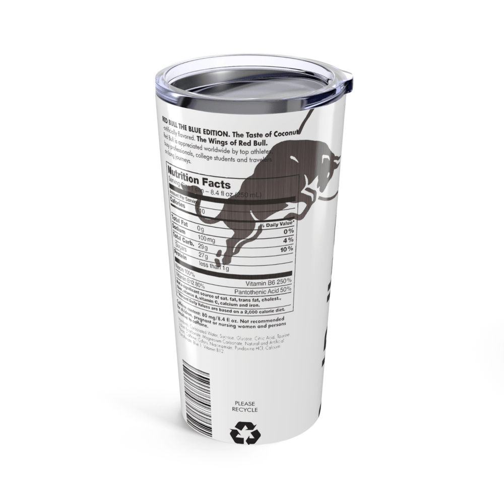 Red Bull Inspired Skinny Tumbler – 20oz Stainless Steel Cup – UK Edition - East Coast Gifts