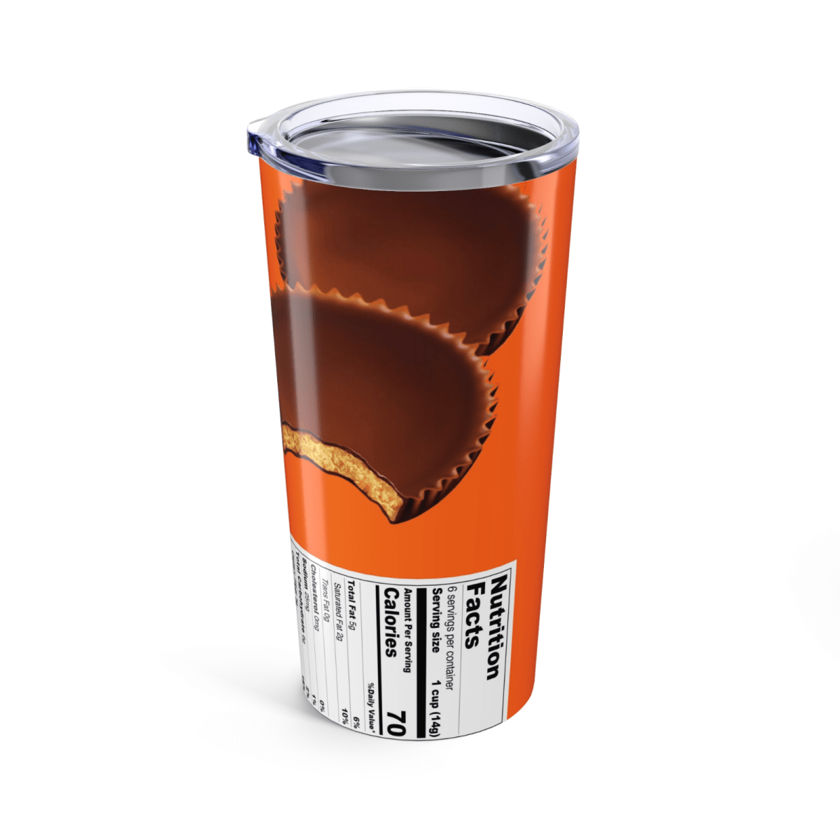 Reese's Inspired 20oz Travel Coffee tumbler Mug with straw - East Coast Gifts