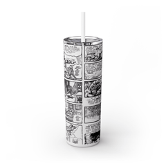 Retro TMNT Fan Gift – 20oz Stainless Steel Skinny Tumbler with Straw – UK Seller - East Coast Gifts