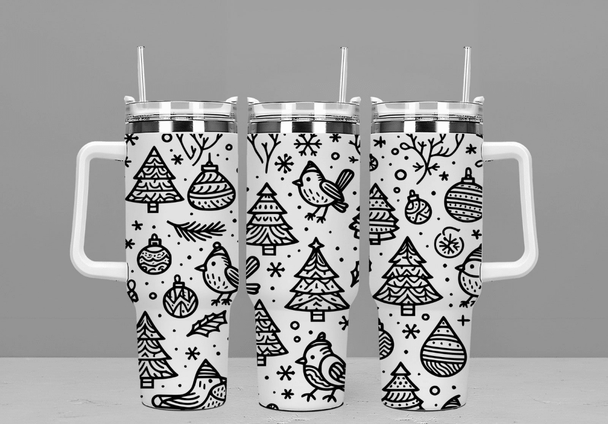 Robin & Tree 40oz Stanley Style Christmas Tumbler - East Coast Gifts