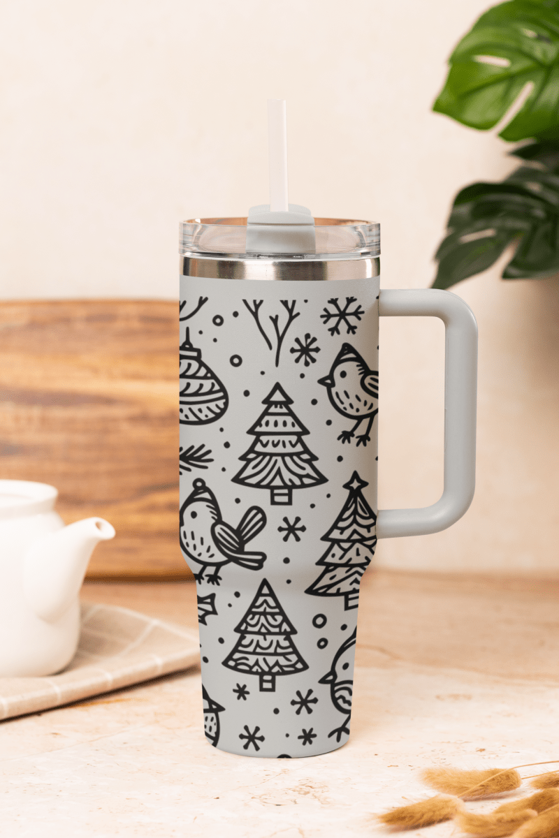 Robin & Tree 40oz Stanley Style Christmas Tumbler - East Coast Gifts