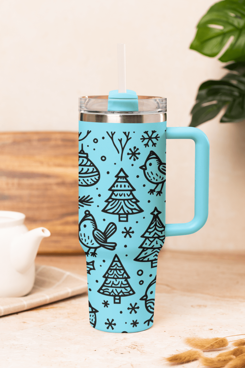 Robin & Tree 40oz Stanley Style Christmas Tumbler - East Coast Gifts