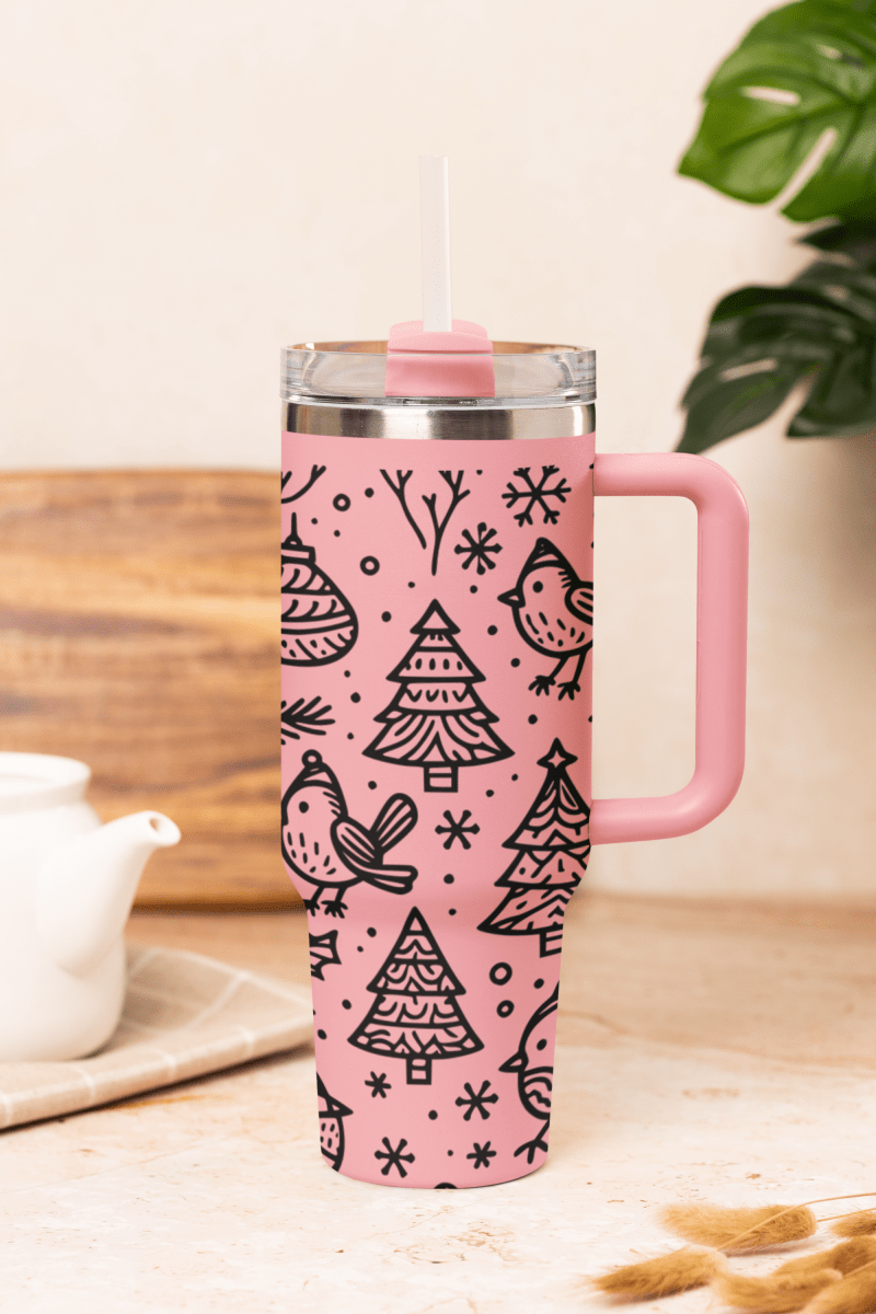 Robin & Tree 40oz Stanley Style Christmas Tumbler - East Coast Gifts