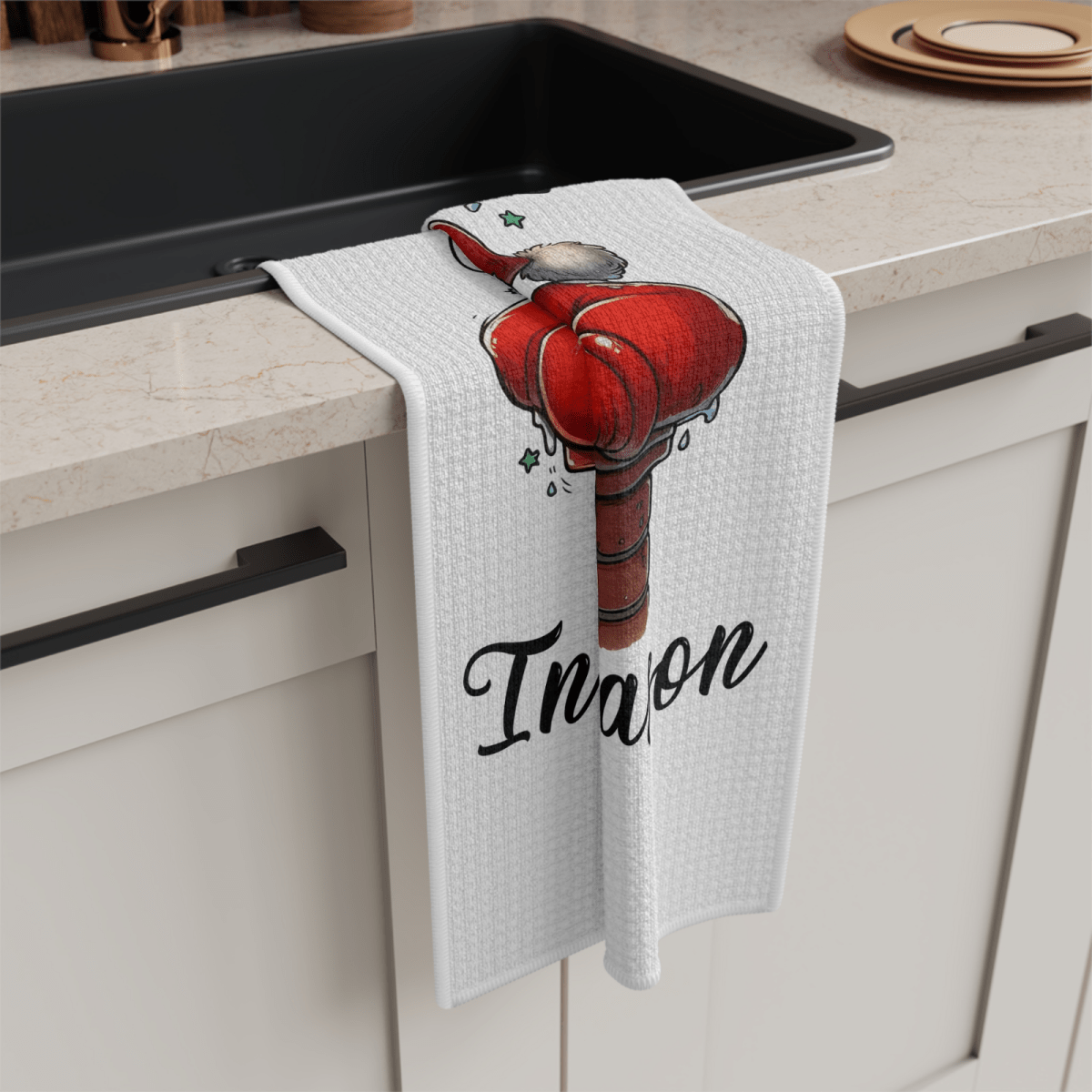 Santa Chimney Struggle Towel – Funny Christmas Kitchen Decor - East Coast Gifts