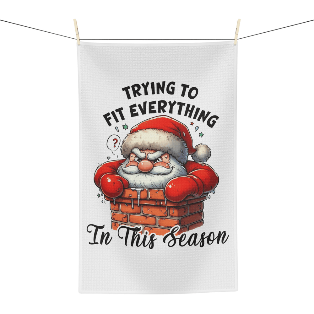 Santa Chimney Struggle Towel – Funny Christmas Kitchen Decor - East Coast Gifts