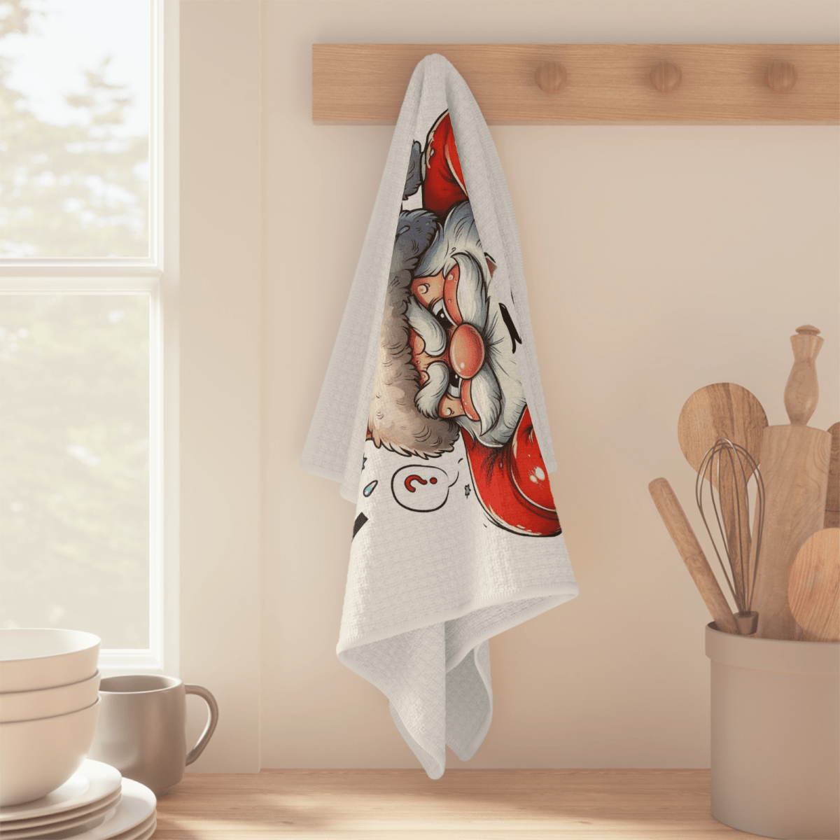Santa Chimney Struggle Towel – Funny Christmas Kitchen Decor - East Coast Gifts