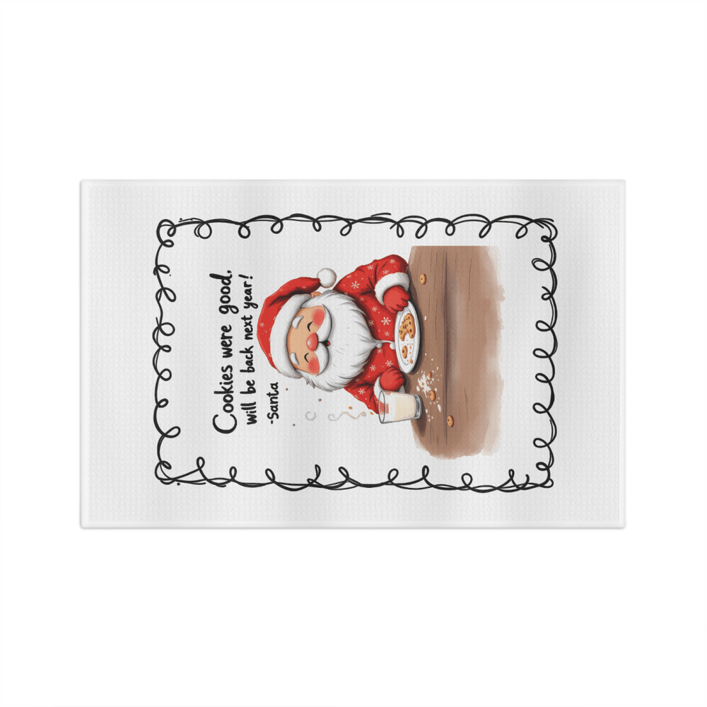 Santa’s Cookie Break Kitchen Towel – Funny Christmas Oven Decor - East Coast Gifts