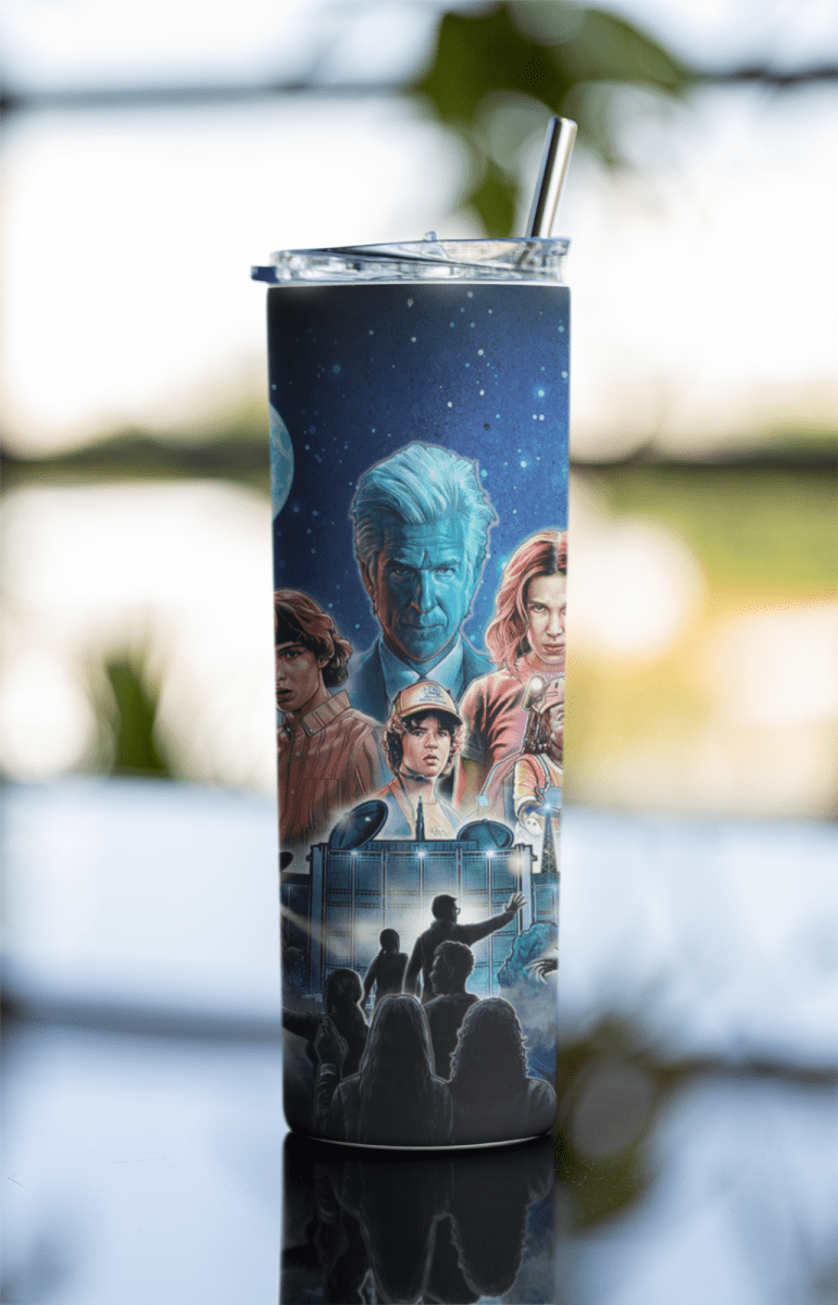 Sci - Fi Heroes 20oz Tumbler – Retro - Inspired Character Art Cup w/ Lid & Straw - East Coast Gifts