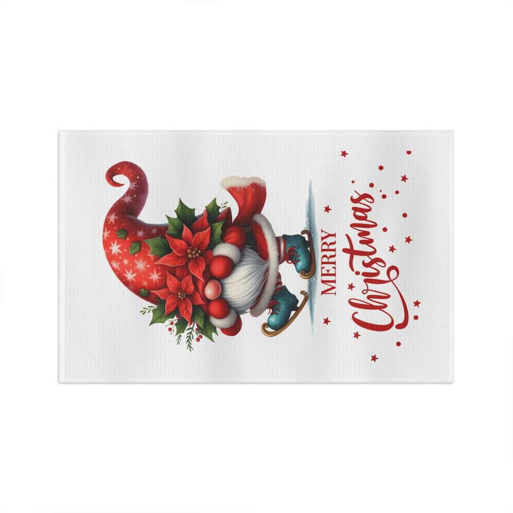 Skating Gnome Christmas Towel – Whimsical Holiday Kitchen Decor - East Coast Gifts