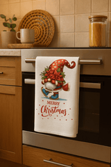 Skating Gnome Christmas Towel – Whimsical Holiday Kitchen Decor - East Coast Gifts
