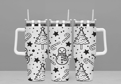 Snowman Tree & Candy Cane 40oz tumbler - East Coast Gifts