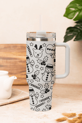 Snowmen Reindeer and Candycane 40oz tumbler - East Coast Gifts