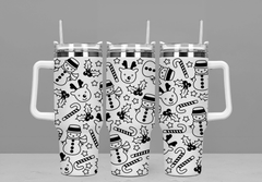 Snowmen Reindeer and Candycane 40oz tumbler - East Coast Gifts