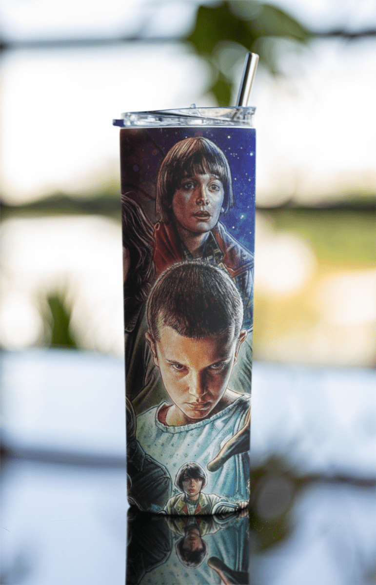 Stranger Things Eleven & Friends Tumbler – 20oz Insulated Stainless Steel Cup - East Coast Gifts