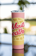 Stranger Things "Mouth Breather" Tumbler 20oz Pink Waffle Cup with Lid & Straw - East Coast Gifts