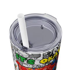 Super Mario 20oz Tumbler Skinny Travel Coffee Mug with Straw - East Coast Gifts