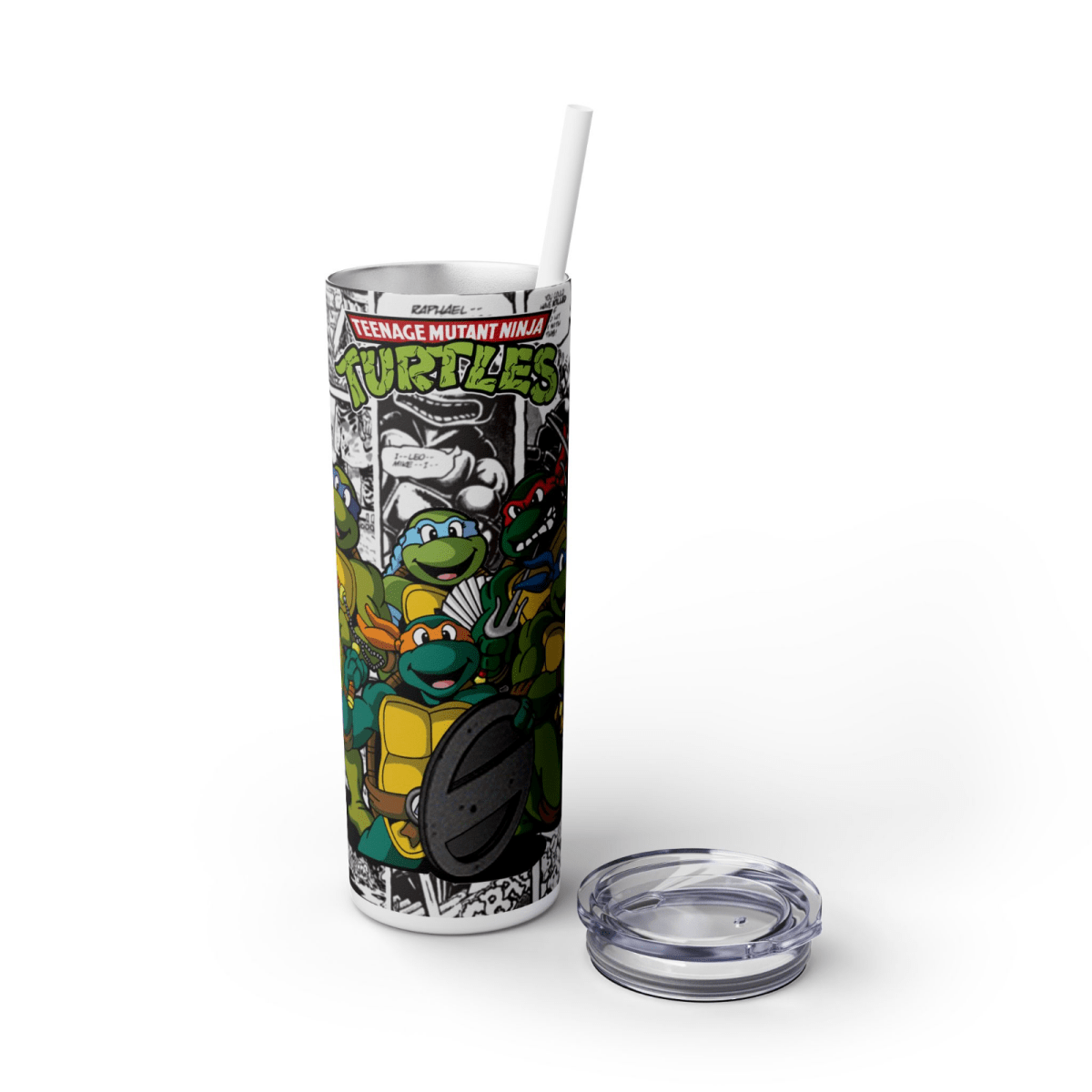 Teenage Mutant Ninja Turtles 20oz Tumbler – Full Team Comic Wrap Cup – UK Stock - East Coast Gifts