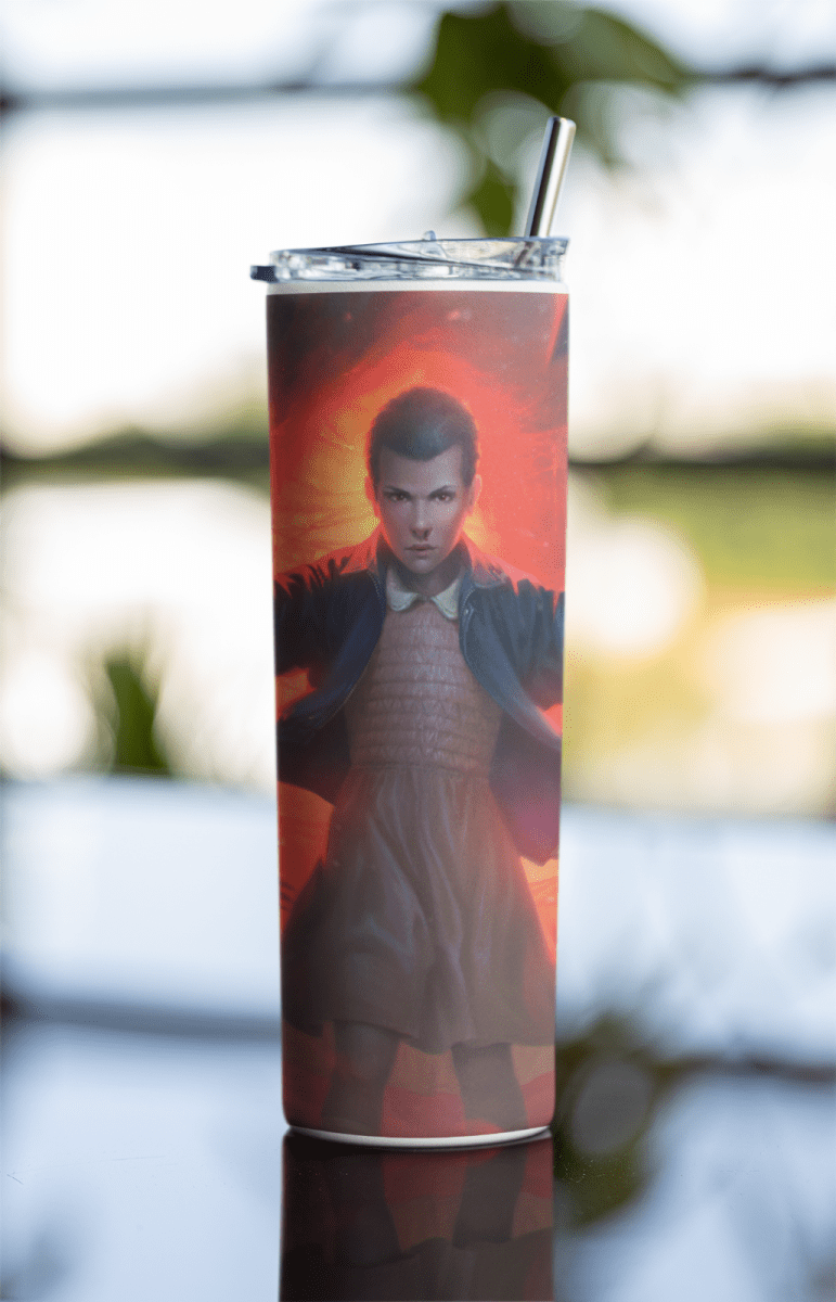 Telekinetic Hero Tumbler – 20oz Sci - Fi Series Cup w/ Lid & Metal Straw - East Coast Gifts