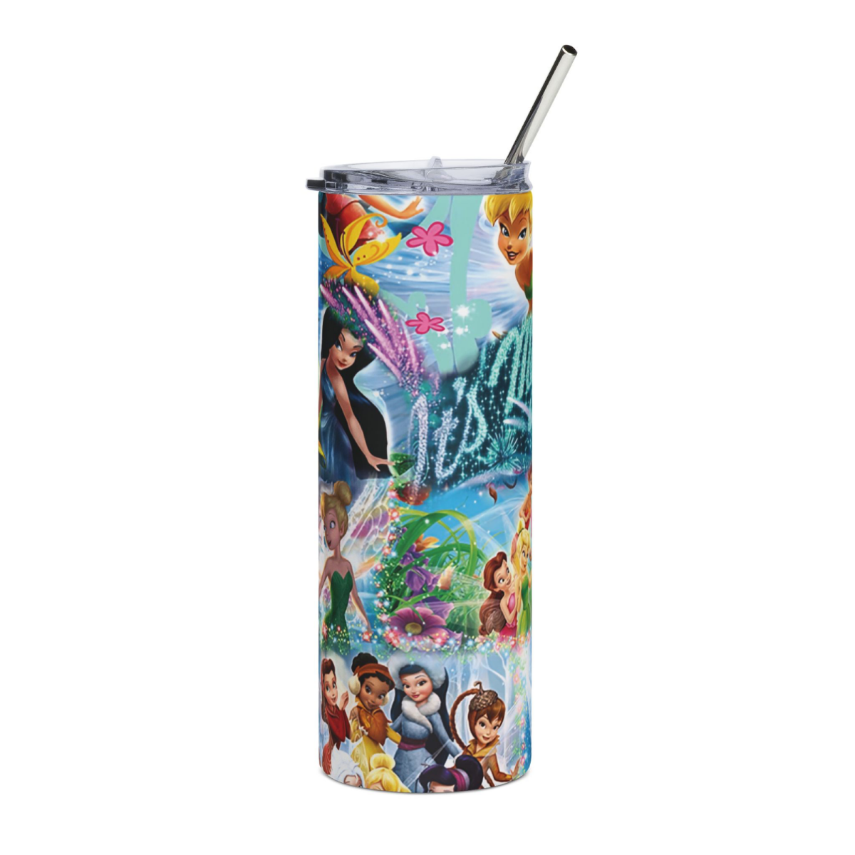 Tinker Bell 20oz Skinny Tumbler - Fairies Magic Cup for Girls & Fans Gift - East Coast Gifts