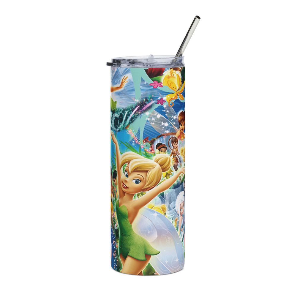 Tinker Bell 20oz Skinny Tumbler - Fairies Magic Cup for Girls & Fans Gift - East Coast Gifts
