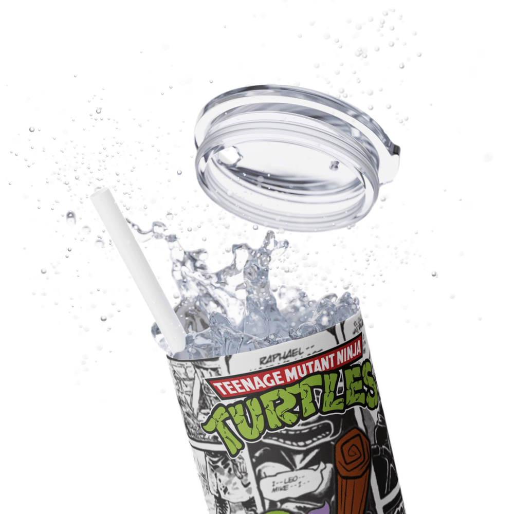TMNT Donatello Tumbler – 20oz Comic Book Skinny Cup – Retro Ninja Fan Gift - East Coast Gifts