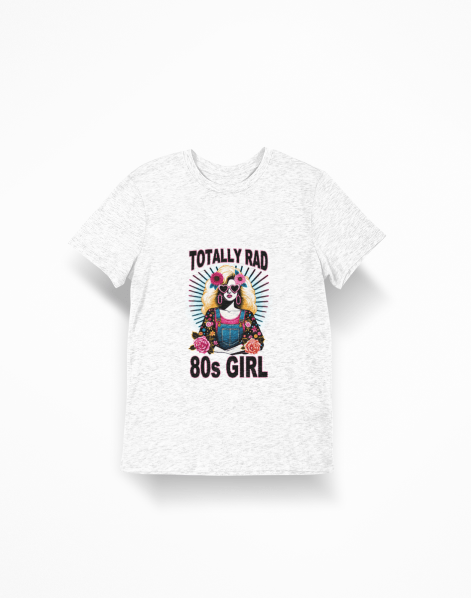 Totally Rad 80s Girl Panda T-Shirt – Retro Neon Style | Fun Vintage Graphic Tee - East Coast Gifts