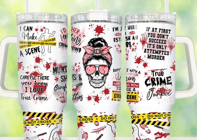 True Crime Lover 40 oz Stainless Steel Insulated Hot Cold Tumbler - East Coast Gifts