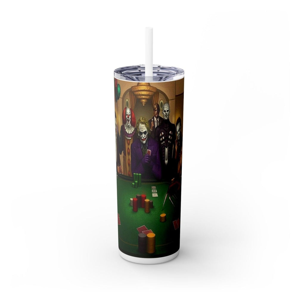Villains Playing Poker Tumbler - 20oz Stainless Steel Cup w/ Lid & Straw - East Coast Gifts