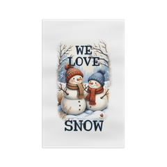 We Love Snow Snowman Kitchen Towel – Cute Winter Decor - East Coast Gifts